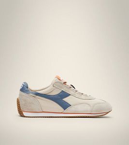 Beige / Blue Women's Diadora Equipe H Canvas Stone Wash Heritage Shoes | NZ-309451