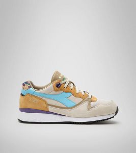 Beige / Brown / Blue Men's Diadora V7000 Camo Sneakers | NZ-407521