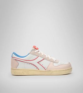 Beige / Pink / Blue Women's Diadora Magic Basket Low Icona Wn Sneakers | NZ-542170