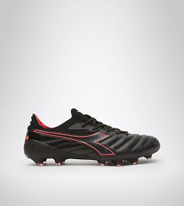 Black / Red Men's Diadora Brasil Elite Tech Lpx Football Shoes | NZ-745982