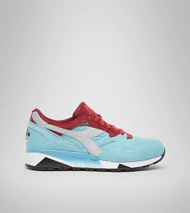 Blue / Grey / Red Men's Diadora N9002 Overland Sneakers | NZ-725849