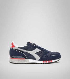 Blue / Grey / Red Men's Diadora Titan Sneakers | NZ-796153