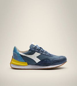 Blue / White / Yellow Men's Diadora Equipe Mad Heritage Shoes | NZ-546123