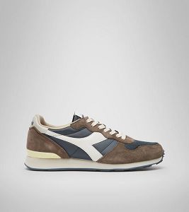 Brown / White / Blue Men's Diadora Camaro Sneakers | NZ-925760