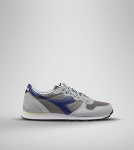 Grey / Blue Men's Diadora Camaro Sneakers | NZ-347081