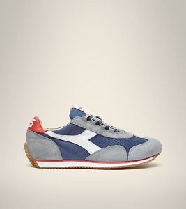 Grey / Blue / White Men's Diadora Equipe Suede Sw Heritage Shoes | NZ-962784