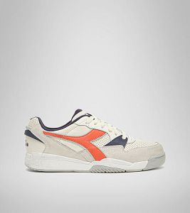 Grey / Orange / Navy Men's Diadora Rebound Ace Wax Sneakers | NZ-403572