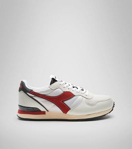 Grey / Red Men's Diadora Camaro Icona Sneakers | NZ-704961