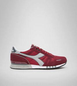 Red / Silver / White Men's Diadora Titan Sneakers | NZ-743910