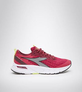 Red / Silver / White Women's Diadora Mythos Blushield Volo W Running Shoes | NZ-128357