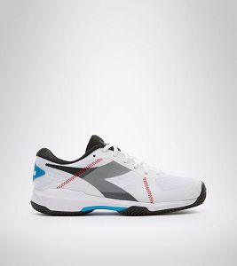 White / Black / Blue Men's Diadora Trofeo Clay Tennis Shoes | NZ-518690