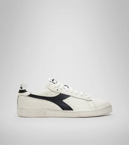 White / Black Men's Diadora Game L Low Waxed Sneakers | NZ-590731