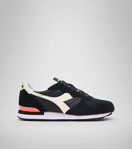 White / Black / Orange Men's Diadora Camaro Sneakers | NZ-906483