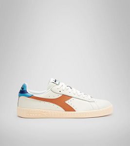 White / Brown / Blue Men's Diadora Game L Low Sneakers | NZ-716825