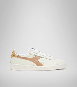 White / Brown / Yellow Women's Diadora Game L Low Sneakers | NZ-849163