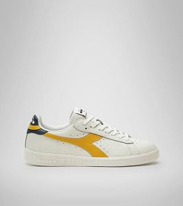 White / Gold / Blue Men's Diadora Game L Low Sneakers | NZ-684279