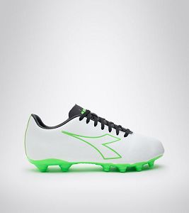 White / Green / Black Men's Diadora Pichichi 4 Mg14 Football Shoes | NZ-312680