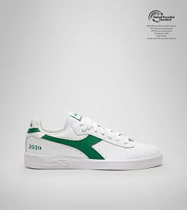 White / Green Men's Diadora Game L Low 2030 Sneakers | NZ-653149