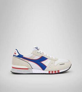 White / Grey / Blue Men's Diadora Titan Sneakers | NZ-516804