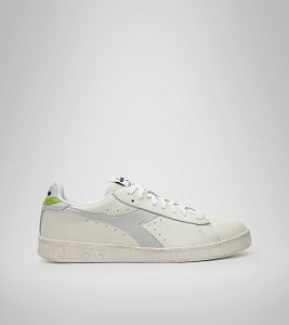 White / Grey / Green Women's Diadora Game L Low Waxed Sneakers | NZ-987304