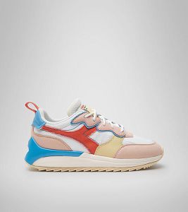 White / Multi Women's Diadora Jolly Canvas Wn Sneakers | NZ-720541