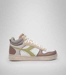 White / Multi Women's Diadora Magic Basket Demi Icona Wn Sneakers | NZ-185697