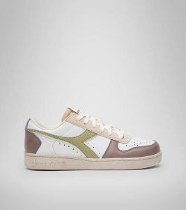 White / Multi Women's Diadora Magic Basket Low Icona Wn Sneakers | NZ-507891