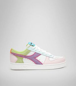 White / Multi Women's Diadora Magic Basket Low Wn Sneakers | NZ-791508