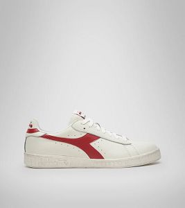 White / Red Men's Diadora Game L Low Waxed Sneakers | NZ-283960