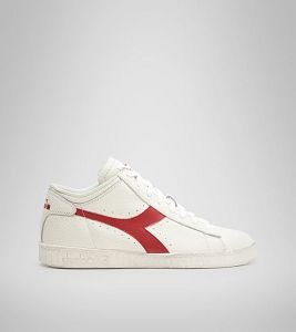 White / Red Men's Diadora Game L Waxed Row Cut Sneakers | NZ-208469