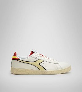 White / Yellow / Red Women's Diadora Game L Low Icona Sneakers | NZ-906812