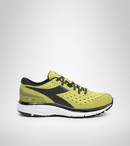 Yellow / Black / White Men's Diadora Mythos Blushield 6 Running Shoes | NZ-153876