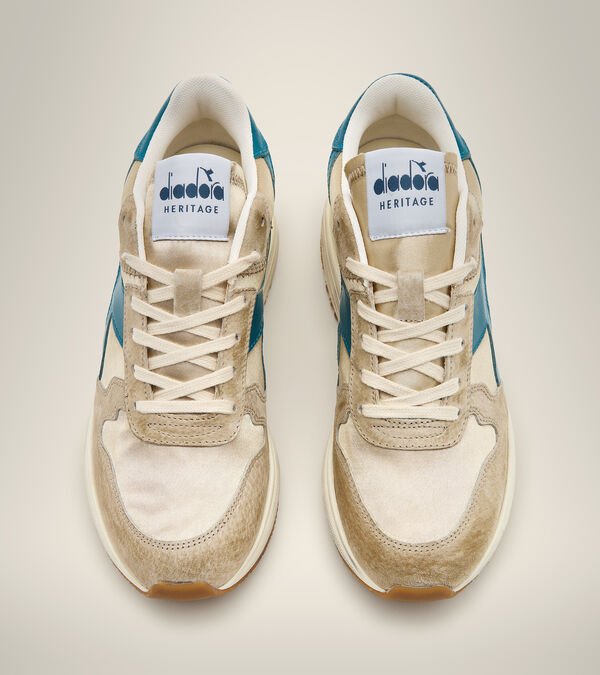 Beige / Blue Women's Diadora Venus Satin Heritage Shoes | NZ-352467