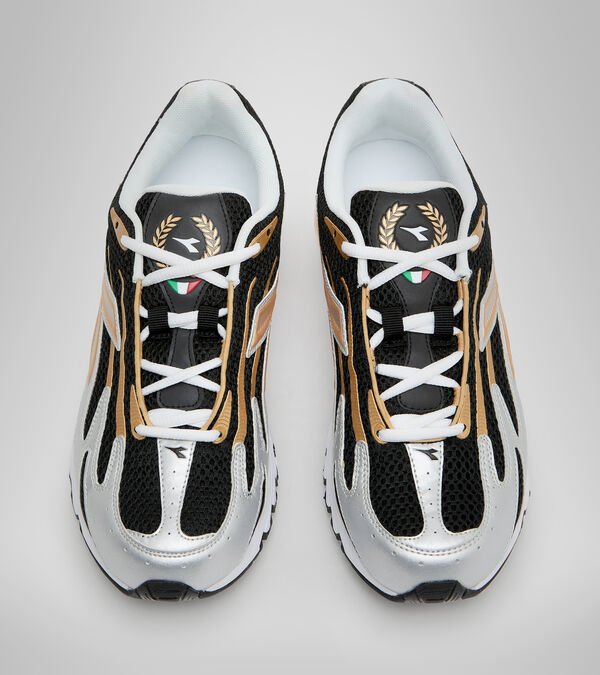 Black / Gold Men's Diadora Mythos Propulsion 280 Sneakers | NZ-746801