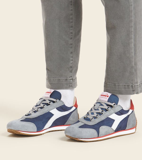 Grey / Blue / White Men's Diadora Equipe Suede Sw Heritage Shoes | NZ-962784