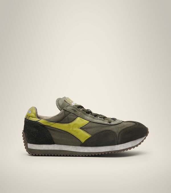 Olive / Yellow Women\'s Diadora Equipe H Dirty Stone Wash Evo Heritage Shoes | NZ-647053