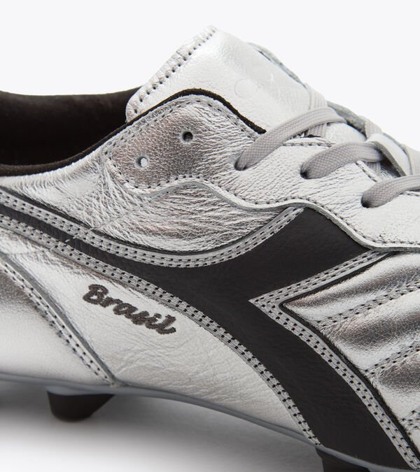 Silver / Black Men's Diadora Brasil Italy Og Lt+ Mdpu Football Shoes | NZ-502834