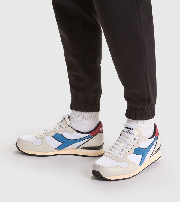 White / Grey / Blue Men's Diadora Camaro Icona Sneakers | NZ-180957