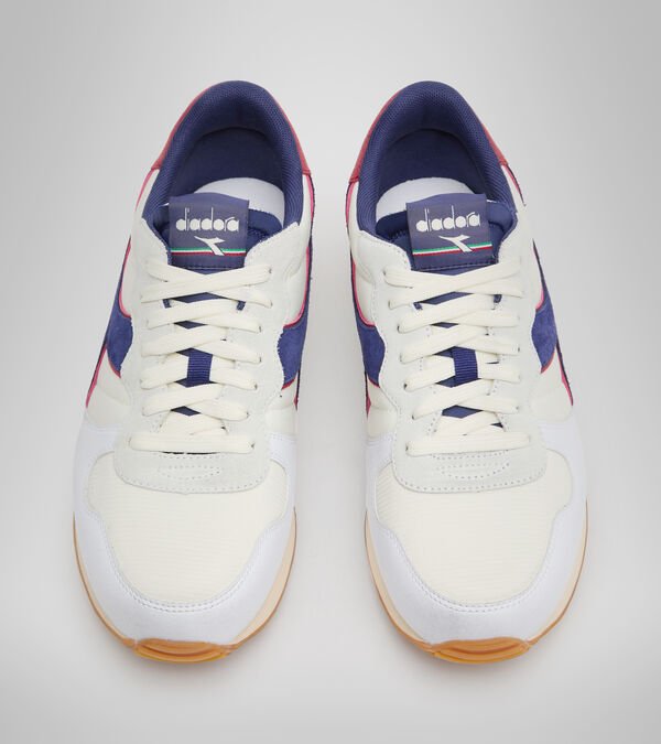 White / Grey / Blue Men's Diadora Camaro Icona Sneakers | NZ-402563