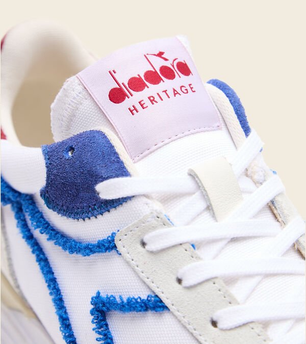 White / Grey / Blue Women's Diadora Venus Logo Embroidery Sw Heritage Shoes | NZ-243869