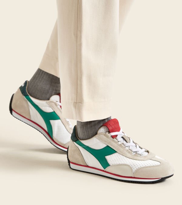 White / Grey / Green Men's Diadora Equipe Italia Heritage Shoes | NZ-174625