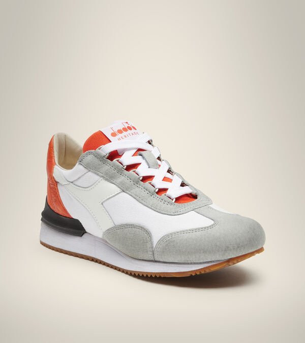 White / Grey / Red Women's Diadora Equipe Mad Heritage Shoes | NZ-658347