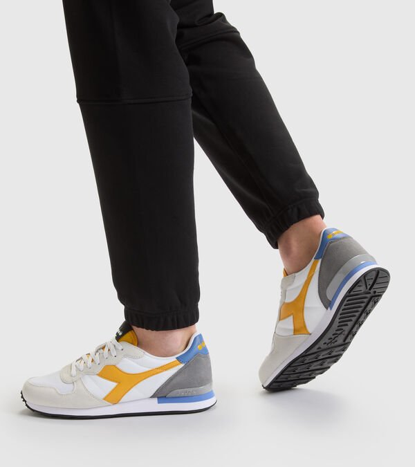 White / Grey / Yellow Women's Diadora Camaro Sneakers | NZ-568924