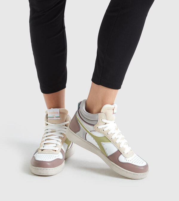 White / Multi Women's Diadora Magic Basket Demi Icona Wn Sneakers | NZ-185697