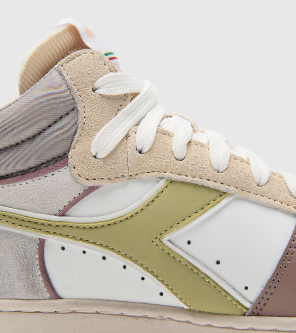 White / Multi Women's Diadora Magic Basket Demi Icona Wn Sneakers | NZ-185697