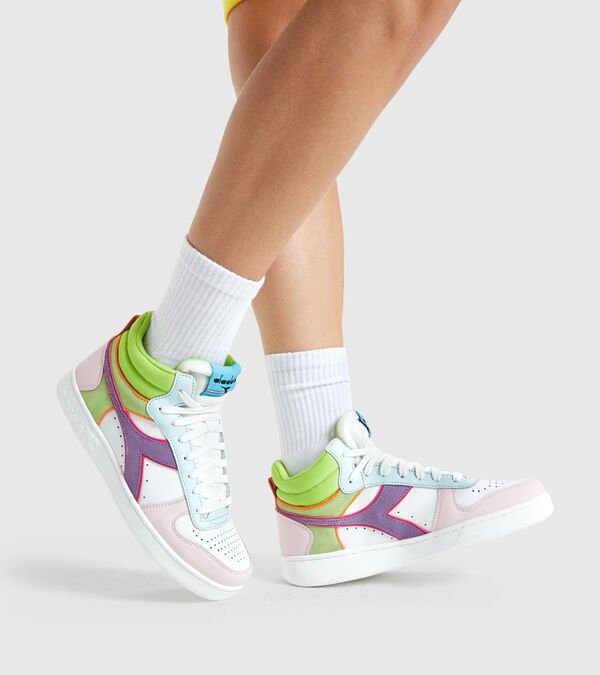 White / Multi Women's Diadora Magic Basket Demi Wn Sneakers | NZ-680451