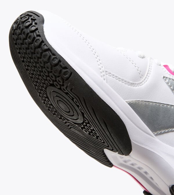 White / Silver / Pink Women's Diadora Smash 5 W Tennis Shoes | NZ-410372